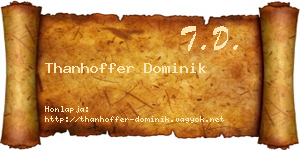 Thanhoffer Dominik névjegykártya